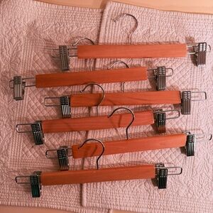 Wooden Pants/Skirt Hangers with Metal Clips